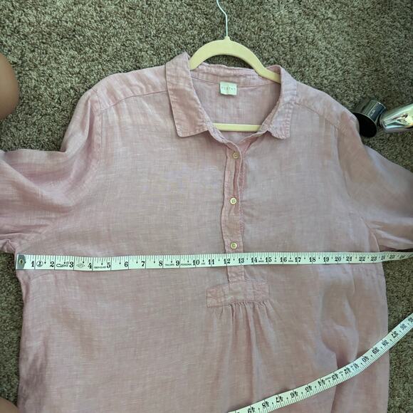 Poetry Women’s 100% Linen Light Pink Pullover Long Sleeve Top Beachy Sz 16 - Picture 15 of 15